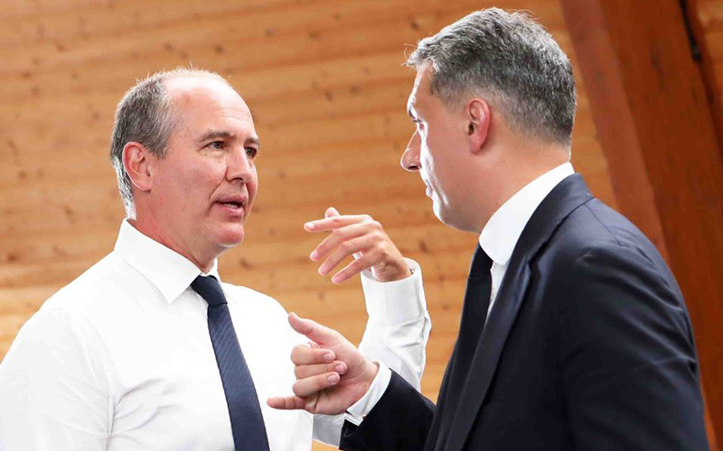 Alelnök és elnök, Markovits László és Lázár János - Fotó: MTSZ/Zádor Péter